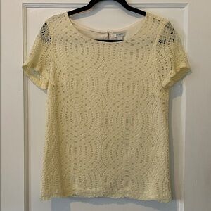J. Crew Textured Lace Blouse in Cream